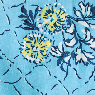 Lindamarie Silk Caftan, Bellevue Blue Breakers Beach Engineered Caftan, swatch