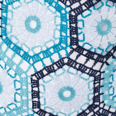 Leyla Crochet Shift Dress, Bellevue Blue Daisy Hex Crochet, swatch