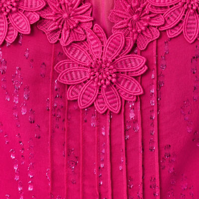 Gail Silk Top, Berry Bouquet Fish Clip Chiffon, swatch