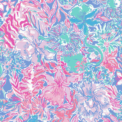 Laina T-Shirt Dress, Blue Peri Viva La Lilly, swatch