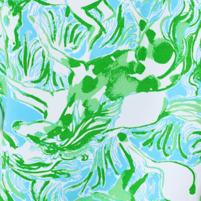 Etta Scoop Neck Top, Capri Blue Galloping Gals, swatch