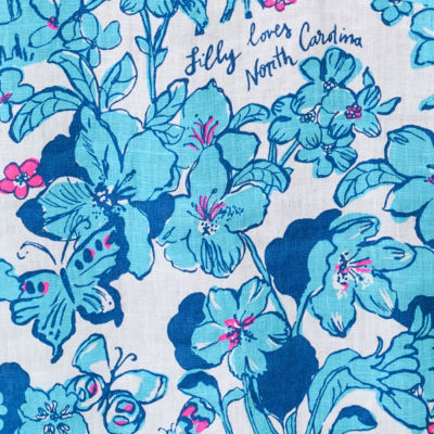 Sea View Linen Button Down Shirt, Capri Blue North Carolina Destination, swatch