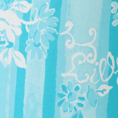 Sea View Linen Button Down Shirt, Capri Blue Roseys Petals, swatch