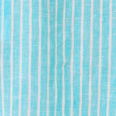 Sea View Linen Button Down Shirt, Capri Blue Saint Tropez Stripe, swatch