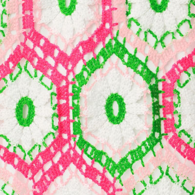 Leyla Crochet Shift Dress, Cherry Blossom Pink Daisy Hex Crochet, swatch