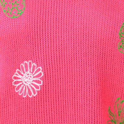 Orton Embroidered Sweater, Cherry Blossom Pink Fleur Embroidery, swatch