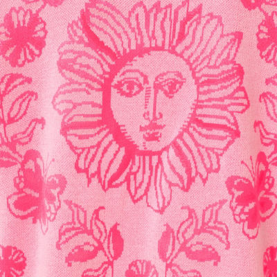 Maralisa Jacquard Cardigan, Conch Shell Pink Follow The Sun Jacquard, swatch