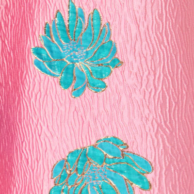 Rissy Midi Dress, Conch Shell Pink Jungle Flower Brocade, swatch