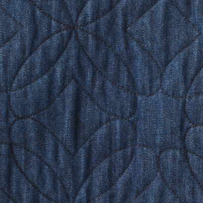 Peyser Quilted Denim Jacket, Dark Wash Butterfly Quilted Indigo Denim, swatch