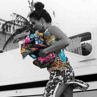 home office with lilly prints on the wall