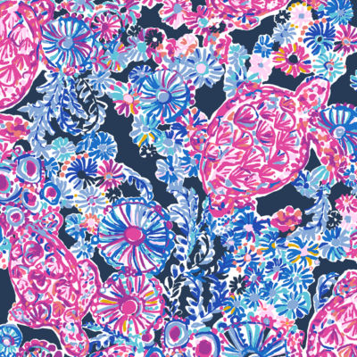 Cody Short Sleeve Dress, High Tide Navy In Turtle Amazement, swatch