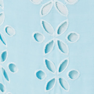 Zia Eyelet Midi Shirtdress, Hydra Blue Soiree Eyelet, swatch