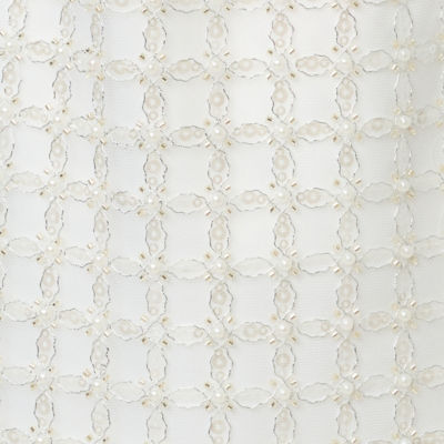 Cordae Midi Skirt, Iridescent Metallic Pearl Grid Mesh, swatch