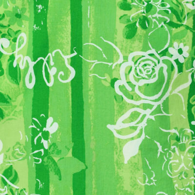 Zorella Popover Shift Dress, Jackfruit Green Roseys Petals Overlay, swatch