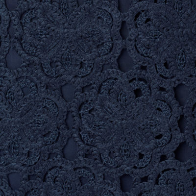 Fabian Crochet Midi Dress, Low Tide Navy Rosebud Knit Crochet Panel, swatch