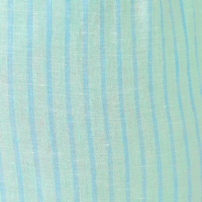 Sea View Linen Button Down Shirt, Mint Condition X Capri Blue Saint Tropez Stripe, swatch