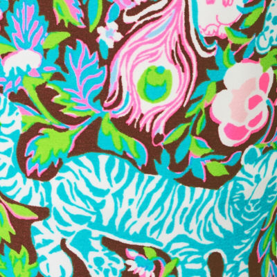 UPF 50+ Luxletic 24" Weekender High Rise Midi Legging, Multi Crossgrain Royal Zoo, swatch