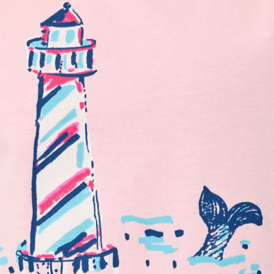 Girls Mini Clairmont Top, Multi Lighthouse Childrens Graphic, swatch