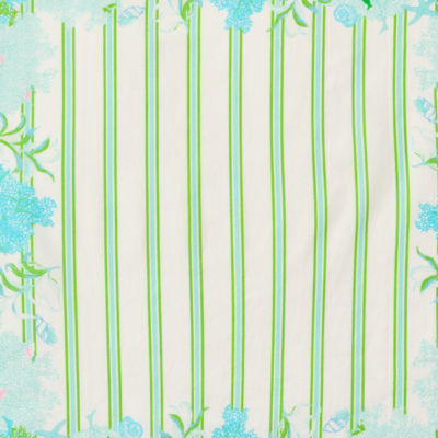 Printed Dinner Napkin Set, Multi Sea Fan Border Striped Napkin, swatch