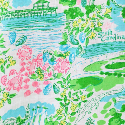 Sea View Linen Button Down Shirt, Multi South Carolina Destination, swatch