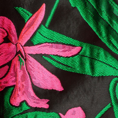Alima Maxi Dress, Noir Jungle Bouquet Jacquard, swatch