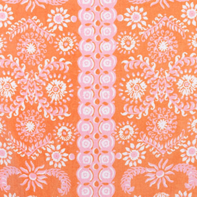 Beach Lounger Towel, Papaya Breezy Palm Engineered, swatch