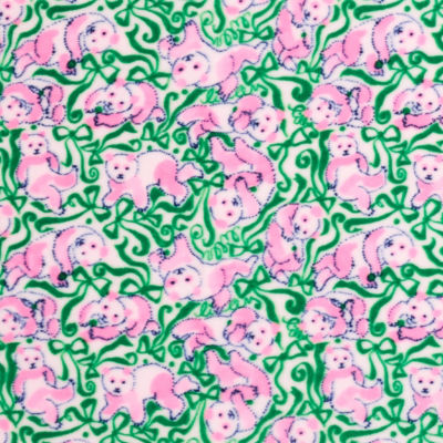 Paradise Blanket, Pink Quartz Panda N Bows Engineered Blanket, swatch