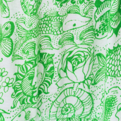 Elsa Silk Top, Putting Green Lil Fleur De Lilly, swatch