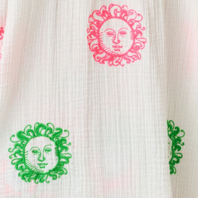 Kwitney Long Sleeve Cover-Up, Resort White Fleur De Lilly Embroidered Coverup, swatch