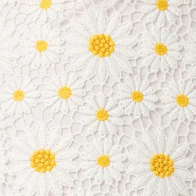 Peyton Skirted Romper, Resort White Fresh As A Daisy Lace, swatch