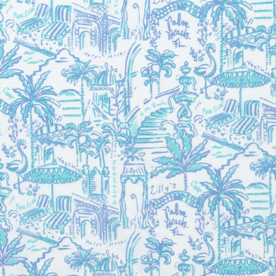 Round Printed Tablecloth, Resort White Pb Playground Tablecloth, swatch