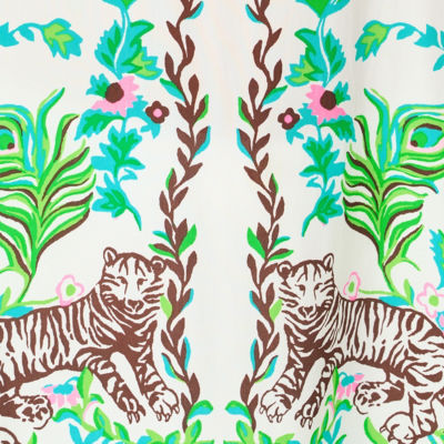 Brittina Caftan Tunic, Resort White Royal Zoo Engineered Tunic Sm, swatch