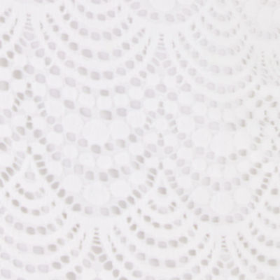 Faye Lace Ruffle Dress, Resort White Scalloped Shell Lace, swatch