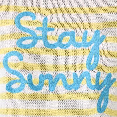 Kelsa Embroidered Sweater, Resort White Stay Sunny Embroidery, swatch