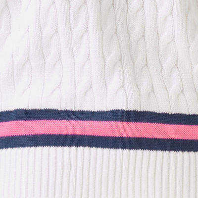 Brockton Cotton Sweater, Resort White X Rousseau Pink Tipping, swatch