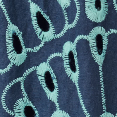 Arlin Eyelet Midi Dress, Starlight Navy X Capri Blue Queen Scallop Eyelet, swatch