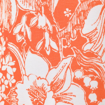 Romey Shift Romper, Sunset Orange Budding Romance, swatch