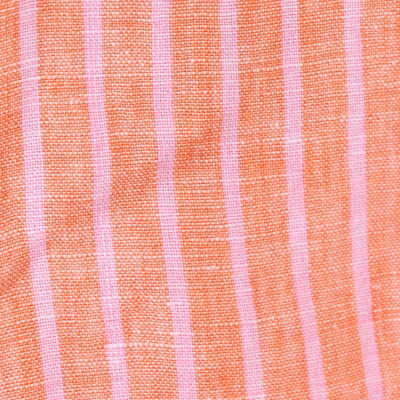 5" Croix Linen Short, Sunset Orange X Conch Shell Pink Saint Tropez Stripe, swatch